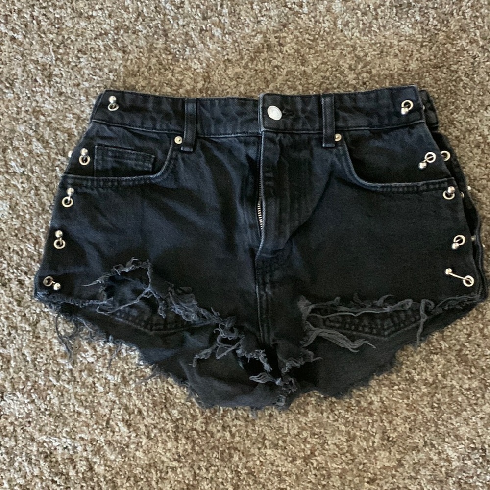 Bershka Black Open Sided Spectrum Shorts